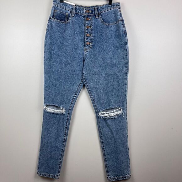 WeWoreWhat Jeans Women 30 Blue Denim The Danielle High Rise Vintage Straight NWT - Picture 1 of 11